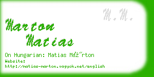 marton matias business card